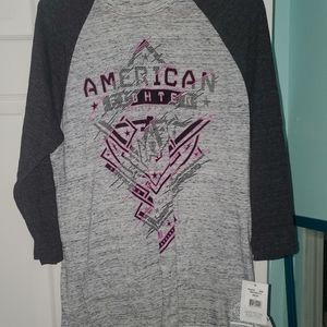 NWT WOMENS LARGE AMERICAN FIGHTER TEE